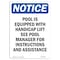 Signmission OSHA Sign, 14" H, 10" W, Rigid Plastic, NOTICE Pool Is Equipped With Accessible Lift Sign, Portrait OS-NS-P-1014-V-16382 - alternate 1